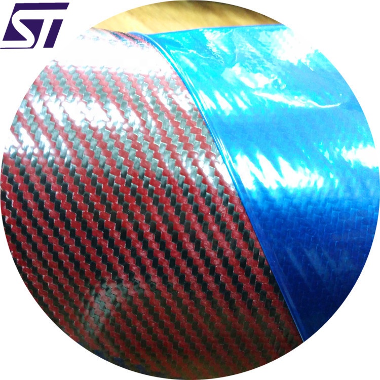 Высокоэффективная карбоновая и красная арамидная гибридная ткань Prepreg