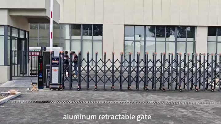 Automatic Retractable Sliding Barrier Gate Constructed Accordion ...