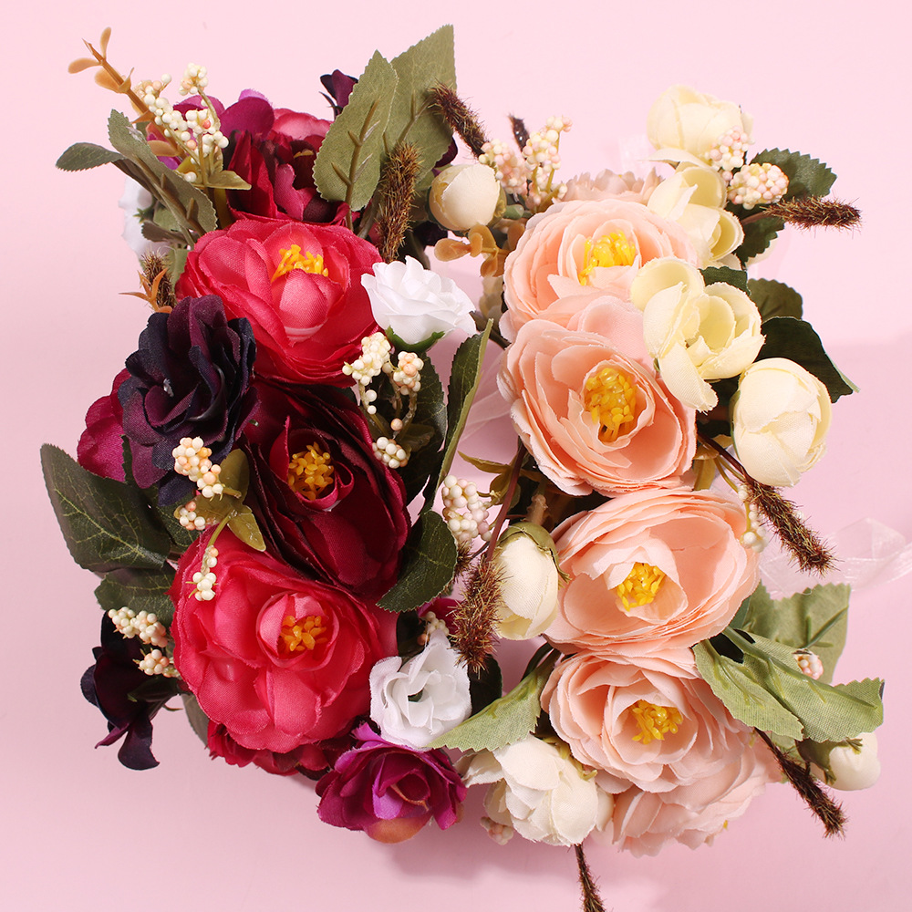 belleworld葡萄藤花圈丝带新娘伴娘花冠人造花头花环婚礼装饰