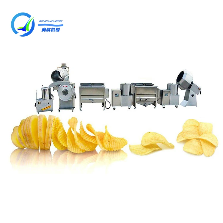 Fully automatic potato chips making machine 1000kg potato chip machine