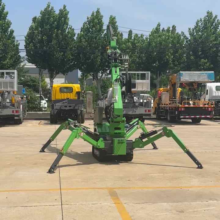 1ton mini spider crane telescopic boom factory price mini crawler crane