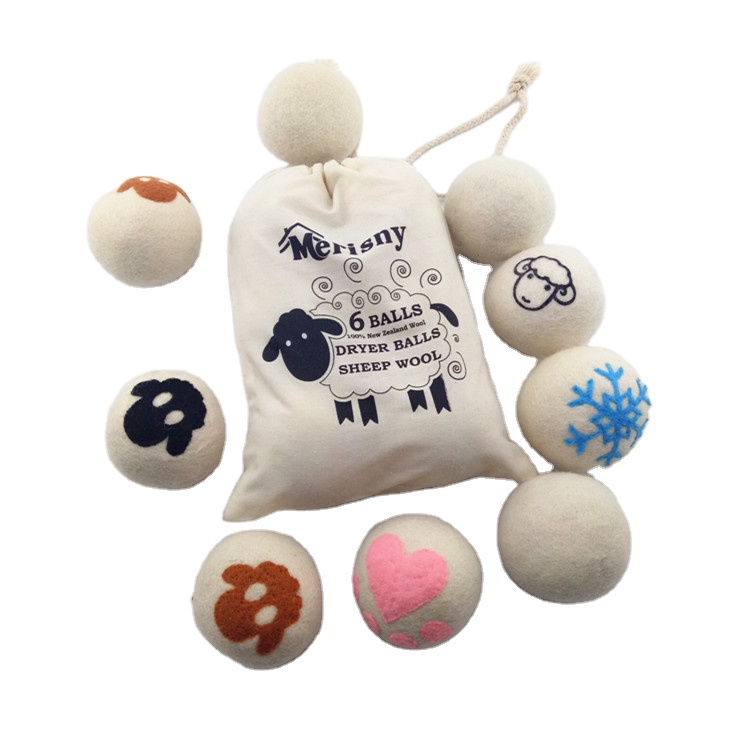 Новая Зеландия шарики для сушки изделий из шерсти Эко-дружественных прачечная с хлопок сумка, оптовая продажа, Лот из 6 пакет 100% шерсть Дата получения 40 г/шт. (7 см) 300 одежды на осень