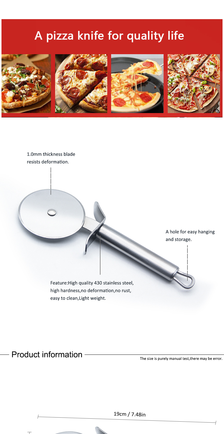 YF Professional kitchen smart accessories pizza knife prefect for pizza cutting stainless steel pizza cutter