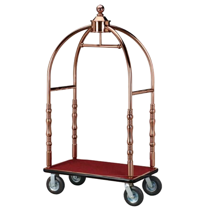 Sales Promotion Luxury 5 Star Lobby Luggage Cart Royal Polo Luggage Trolley/ Hotel Luggage Trolley Cart