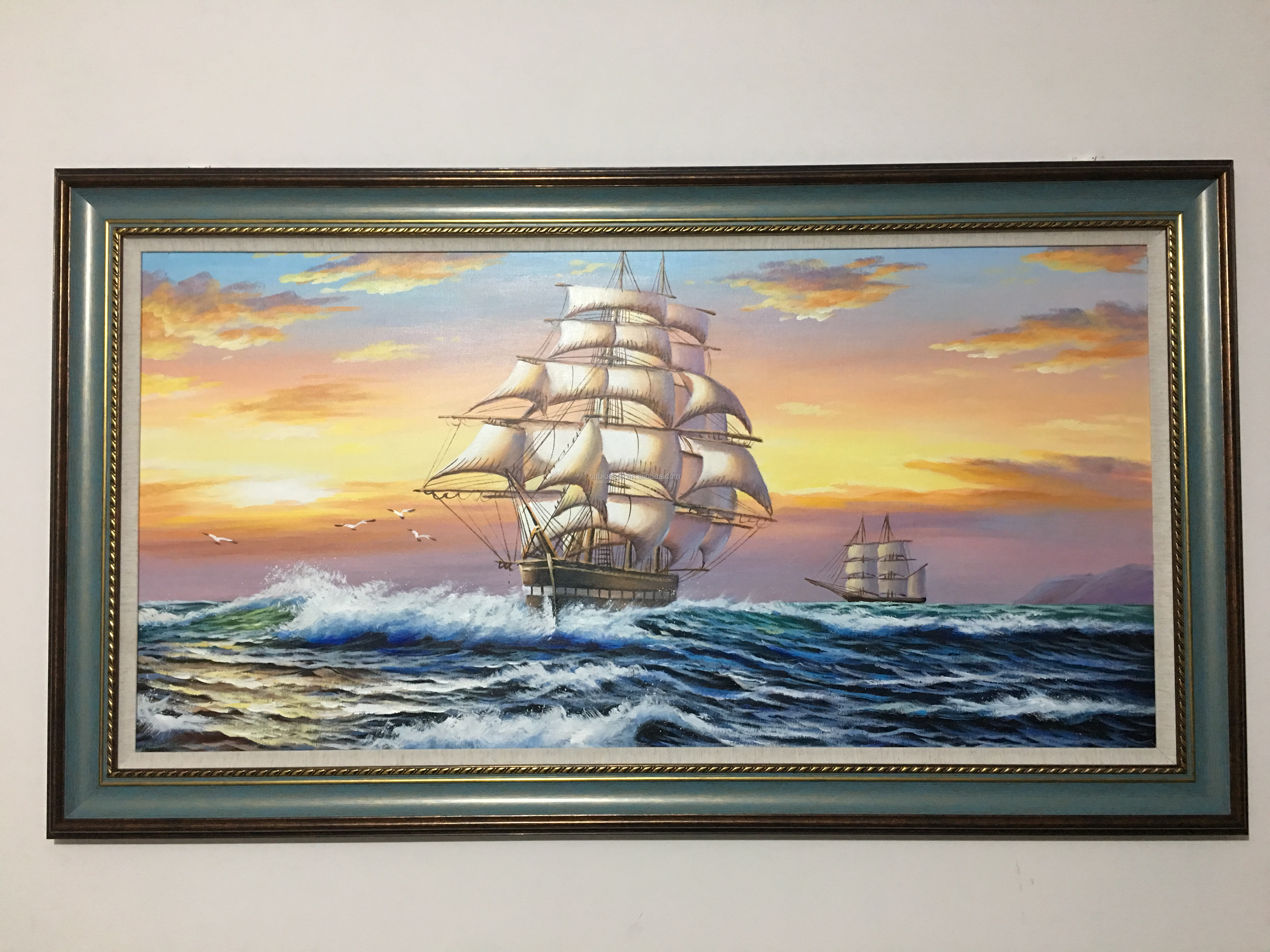 60x 120厘米油画,hnad 制作的相框,适用于家庭或办公室的大型墙壁艺术