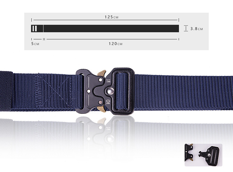 Tactical Belt Men's Nylon Fabric Outdoor Combat Metal Buckle Woven Belt Hunting Hiking Sports Fabric Belt