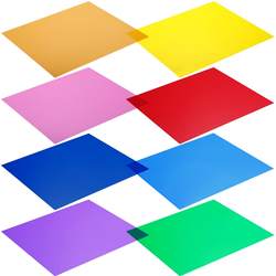 12 x 12-Inches Pack of 8 Transparent Color Correction Lighting Gel Filter in 8 Different Colors