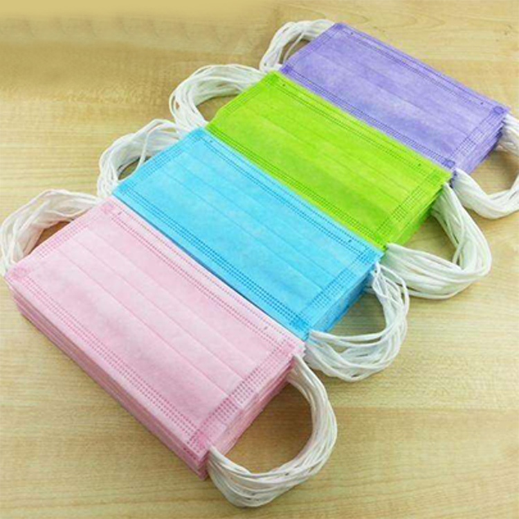 2 Ply 3 Layer Non Woven Face Mask Disposable 50 Pack Surgical  Blue Pink White Black 0