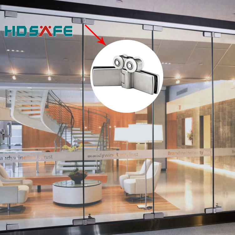 Aluminium rahmenlose glastür schiebefalttor