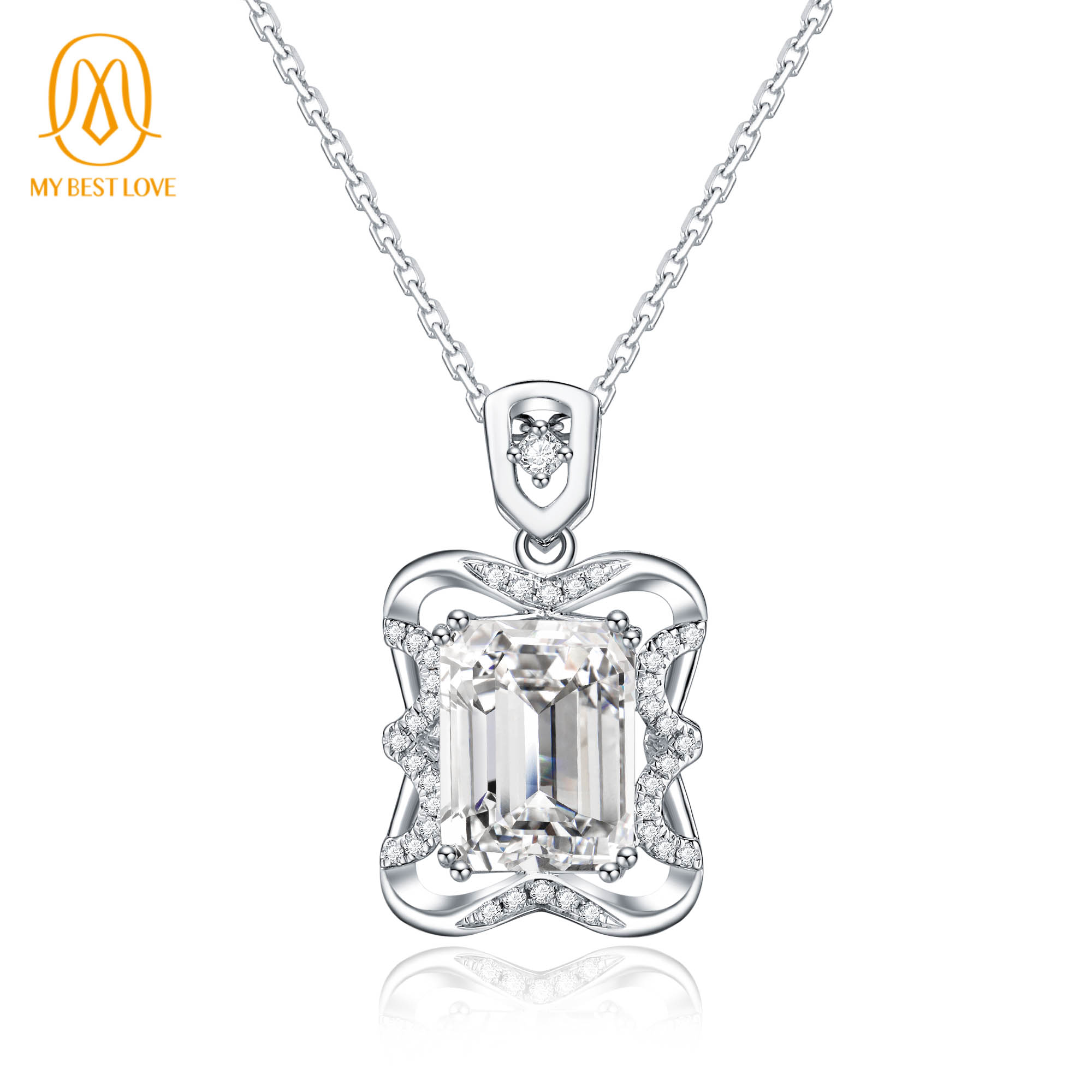 AAA Gems White Gold 18K 14K 10K Diamond Pendant Moissanite Neckalce Hip Pop Jewelry