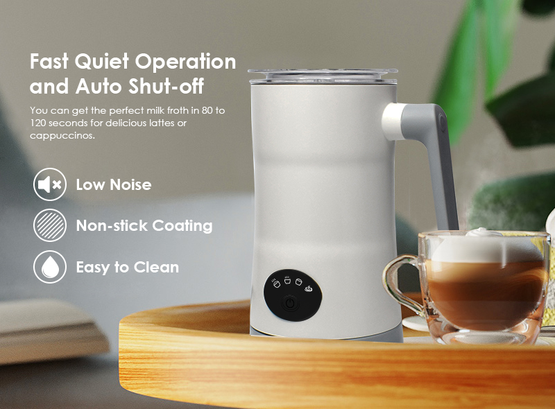 Automatic Electric Milk Frother & Heater - 4-in-1 Hot & Cold Milk
