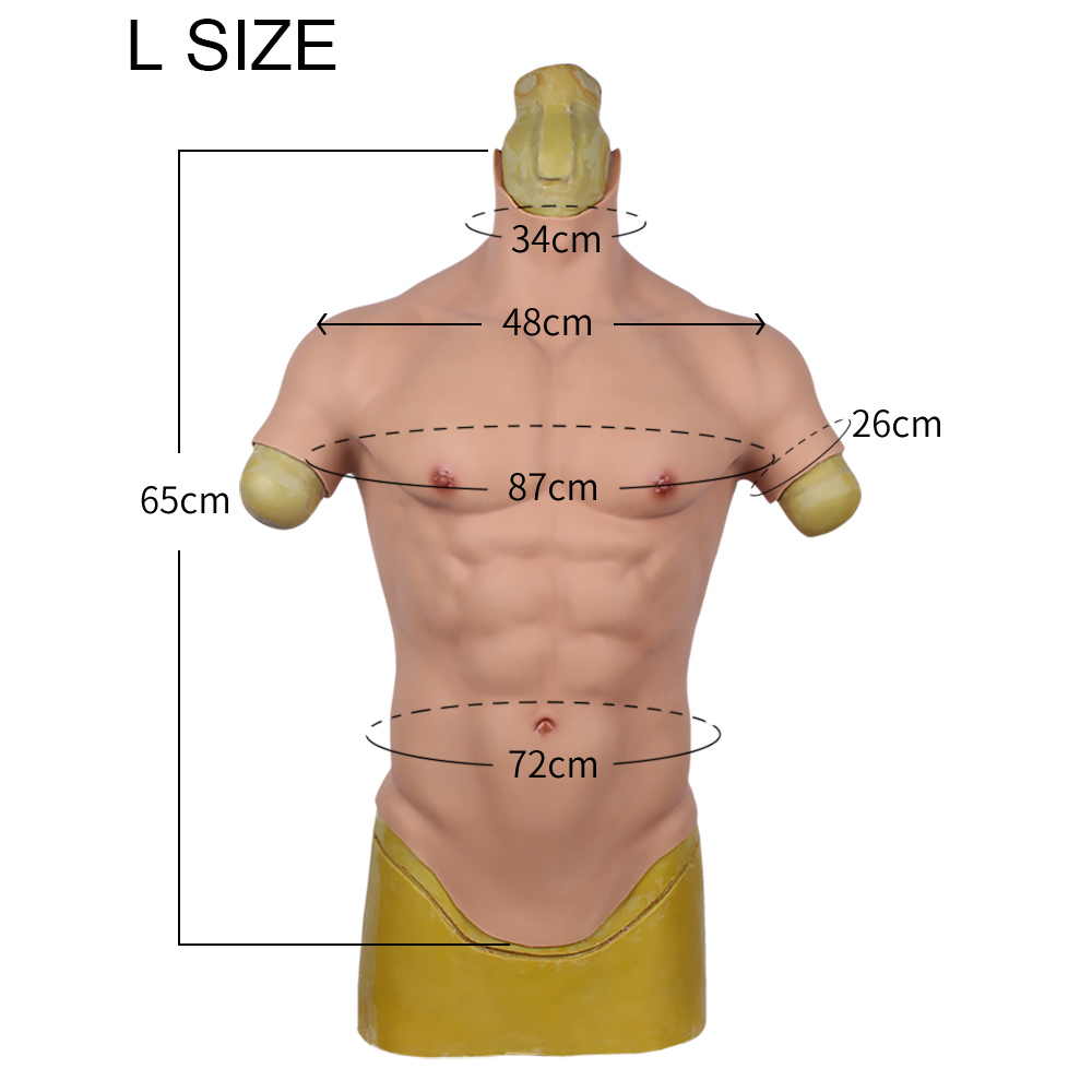 人造胸部肌肉腹部大男子男子男子现实肌肉背心软硅胶男子人造模拟肌肉