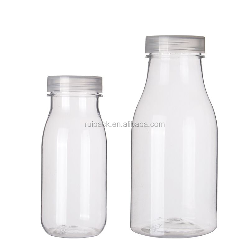透明な大きな口の開いたプラスチック製牛乳瓶の蓋付き包装| Alibaba.com