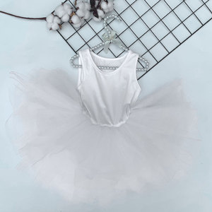 KAPU cotton classical leotard dance ballet dress sleeveless kids girls tutu skirt