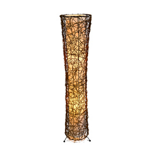 wicker rattan floor lamp