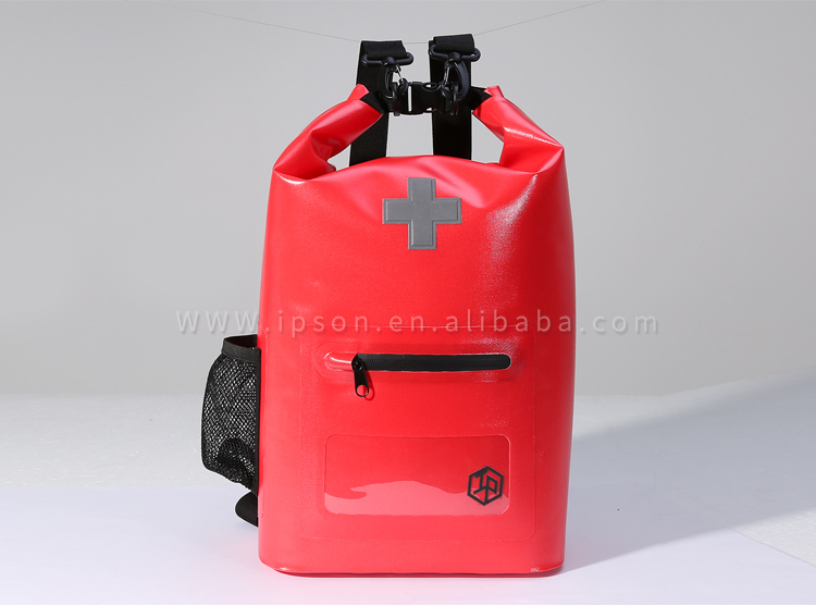 Customized  waterproof TPU roll top first aid kit cooler backpack for outdoor