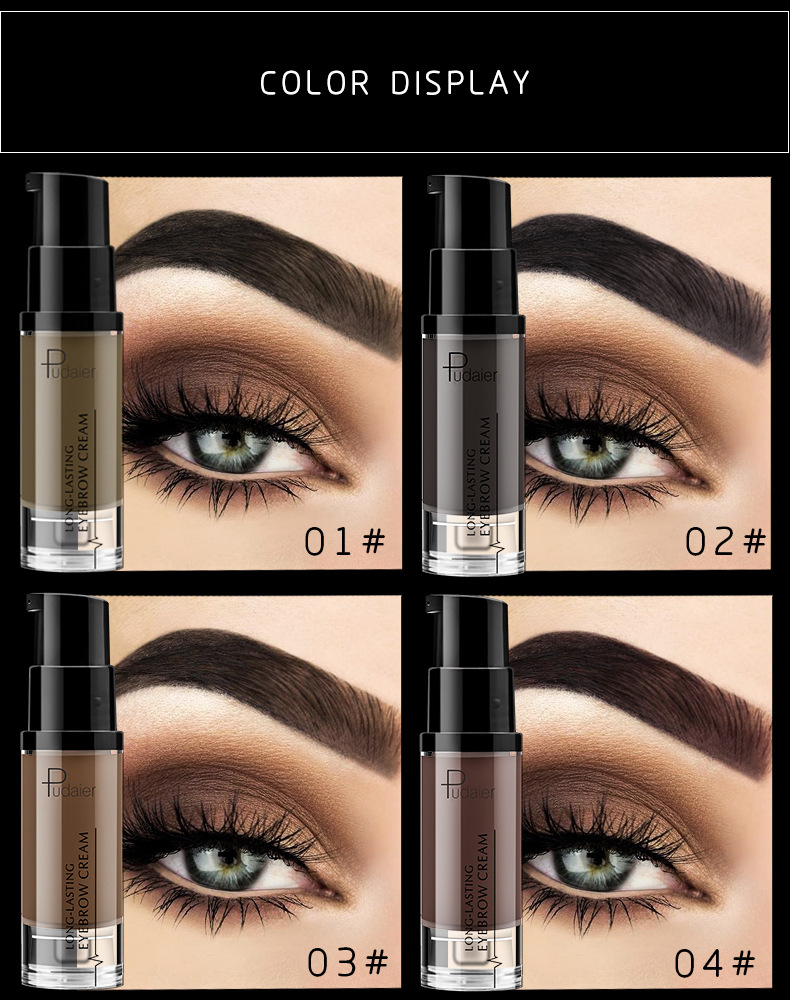 Pudaier Long-lasting Eyebrow Cream Natural Liquid Eyebrow Gel Tattoo Makeup Eye Brow Tint Brows Pigment Black Eyebrow Enhancer