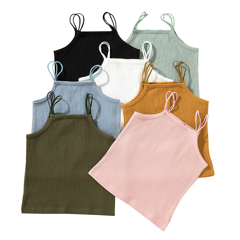 Высокое качество, оптовая продажа, летняя одежда, модные майки, хлопковые детские жилеты, Майки для маленьких девочек