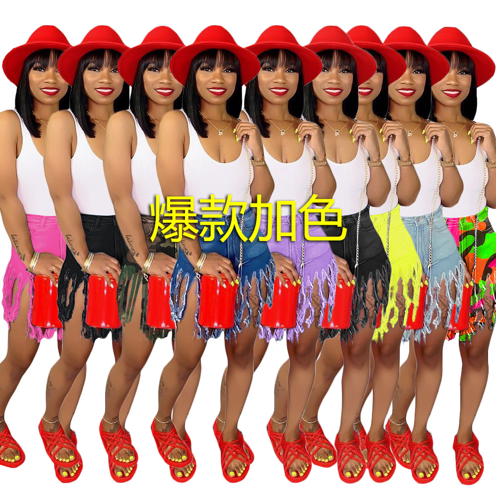 Повседневные летние джинсовые шорты, женская одежда больших размеров, синие джинсовые шорты