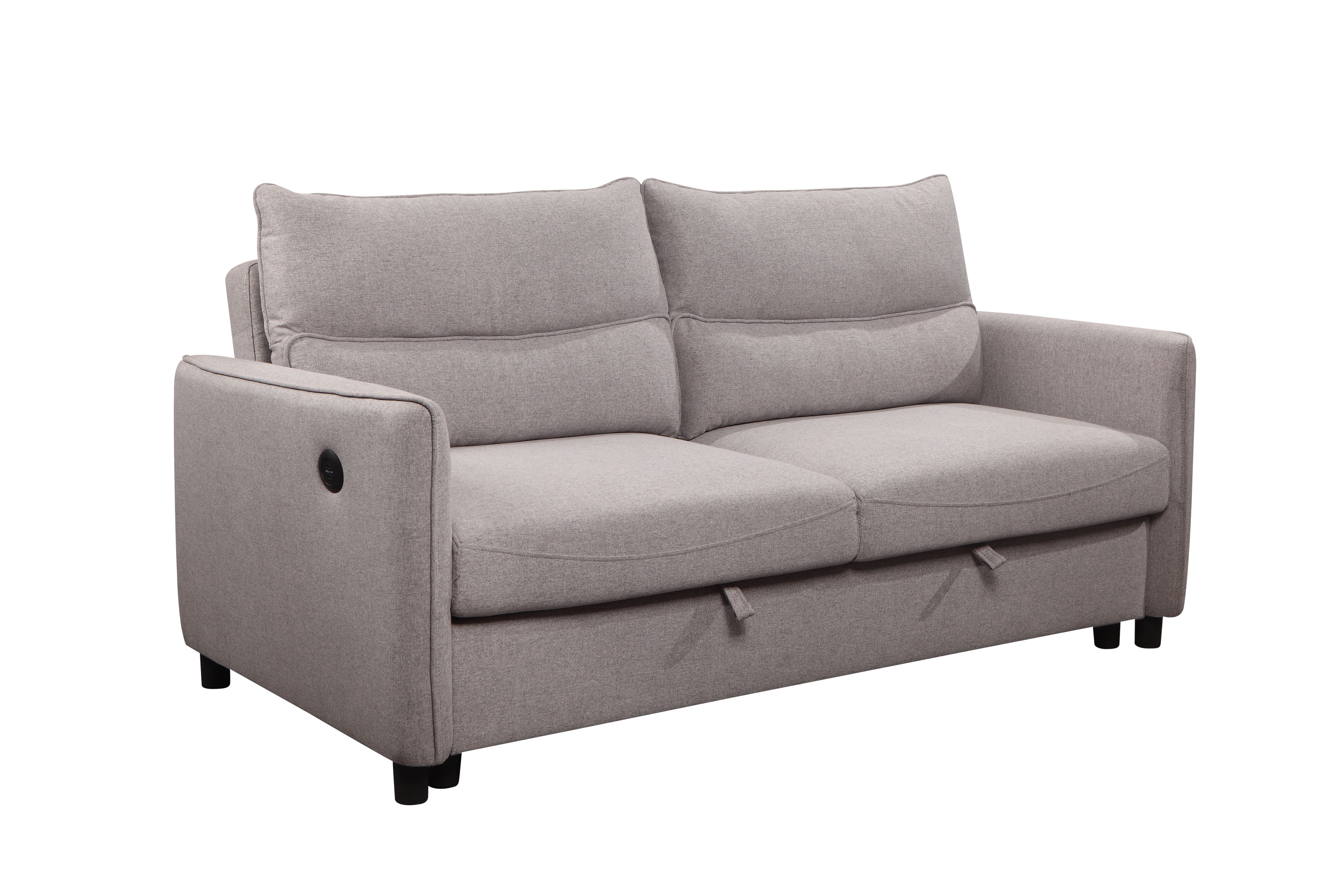 Simple Pull Out Upholstered Folding Sofa Bed Sofa Modern Living Room Sofa Solid Wooden Frame Livingroom Home Furniture Fabric