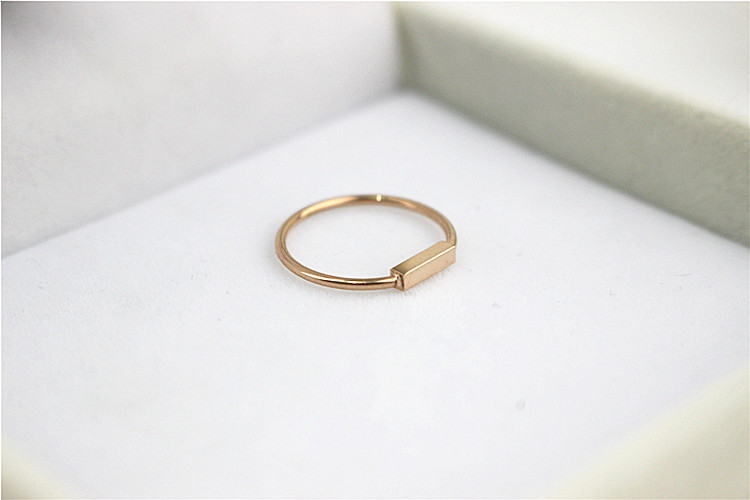 Women Jewelry Dainty Engraved custom Stainless Steel Personalized Gold Bar Ring