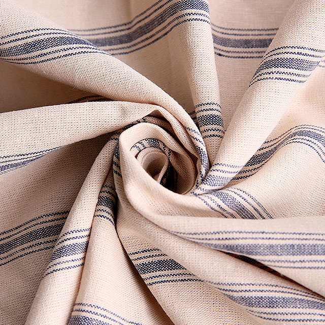 stock yarn dyed stripe fabric cotton linen blend fabric wholesale for clothing