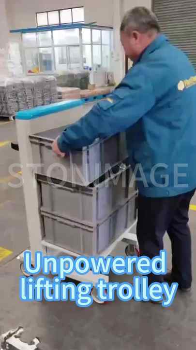 Vertical Adjustable Platform Trolley Lifting Trolley Automatic Spring ...