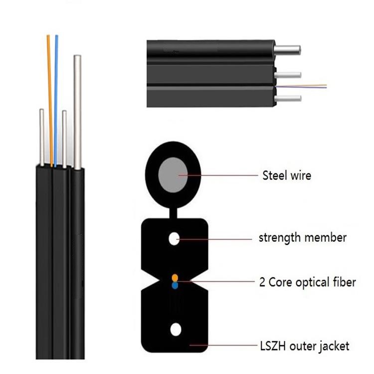 2/4/6/8/12 Cores Indoor FTTH Fiber Optic Cable For Horizontal And Vertical Cabling