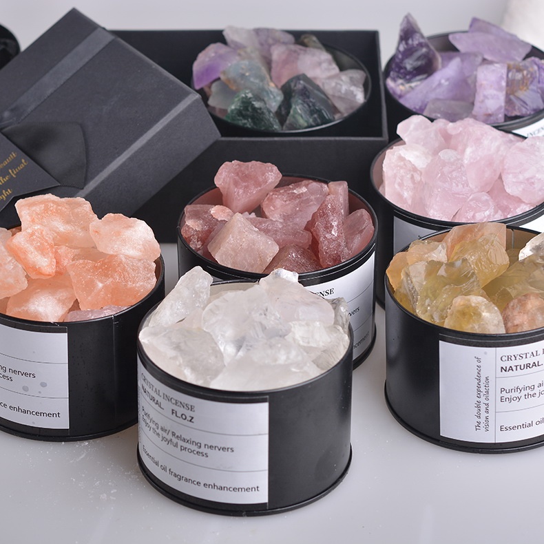 Аэробный ароматизатор, ароматерапия, подарочный набор, необработанный камень, белый кристалл, эфирное масло, аромадиффузор для заживления