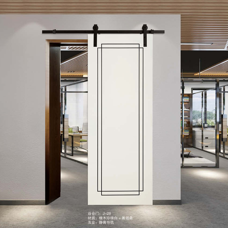 Desain Khusus Flush Pine Kayu Pintu Geser Pintu Gudang untuk Amerika Utara