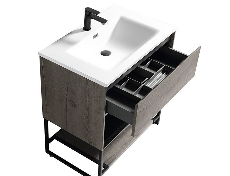 Free standing storage functional modern mdf hotel bathroom furniture