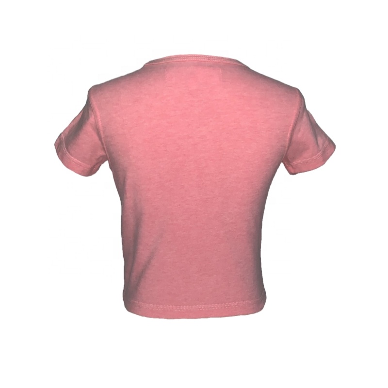 Wholesale Cheapest Customized Logo Graphic Printing Cotton polyester Pink Graphic Infant clothing Baby Round neck T-shirt