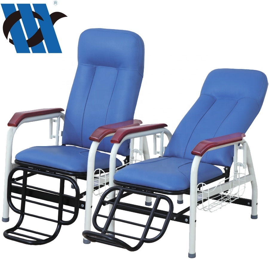 MDK-BDEC103 Hospital furniture steel manual chair for patient patient transfer chair with armrest patient chair IV Stand