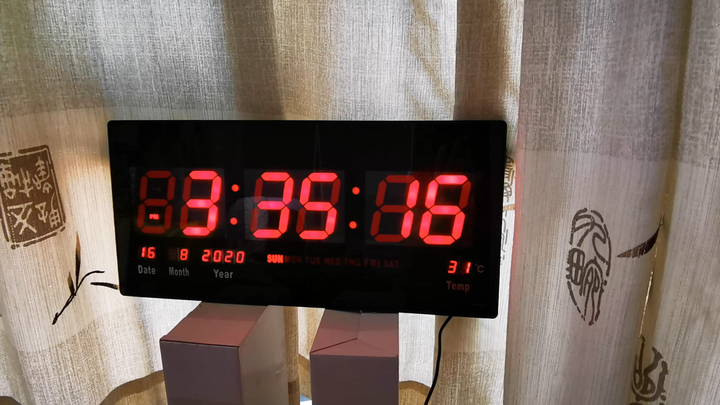 Large Nixie Tube LED Display Digital Calendar Wall Clock - Modern