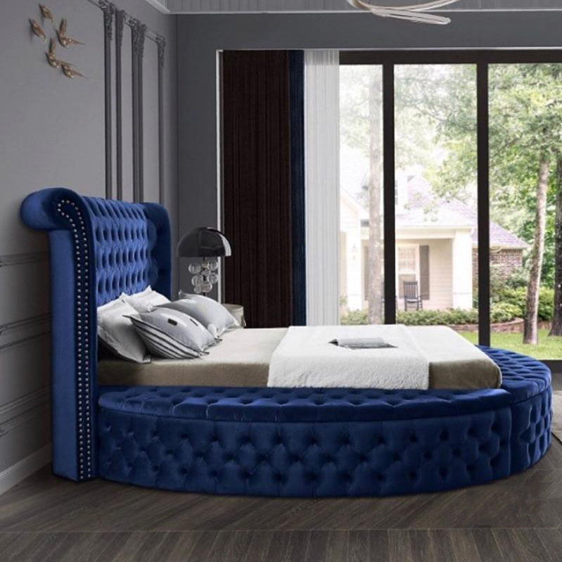 2020 г., новый дизайн, кровать для хранения King Wingback с стеганным диваном, скамейка