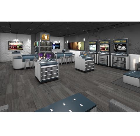 vape shop showcase display