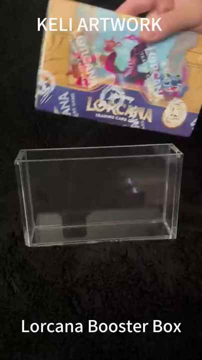Premium Lorcana Booster Box Clear Acrylic Display case With Magnetic Lid UV  protection Case for Trove Lorcana Booster Box Close