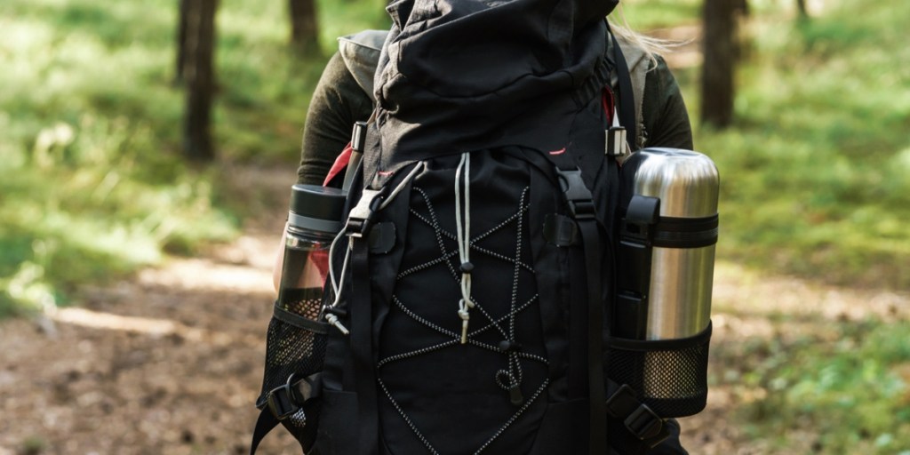 Hiker wearing a backpack