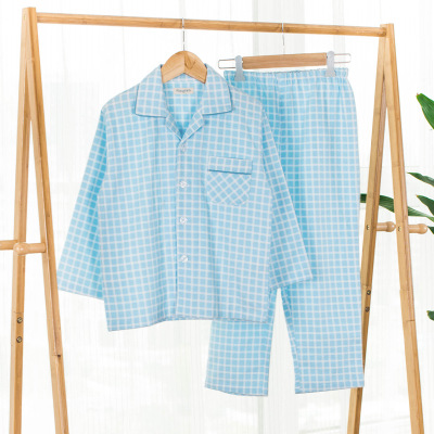 Весенне-осенние толстые хлопковые фланелевые пижамы Sunny Baby для мальчиков, новинка 2021, клетчатые пижамы с длинными рукавами