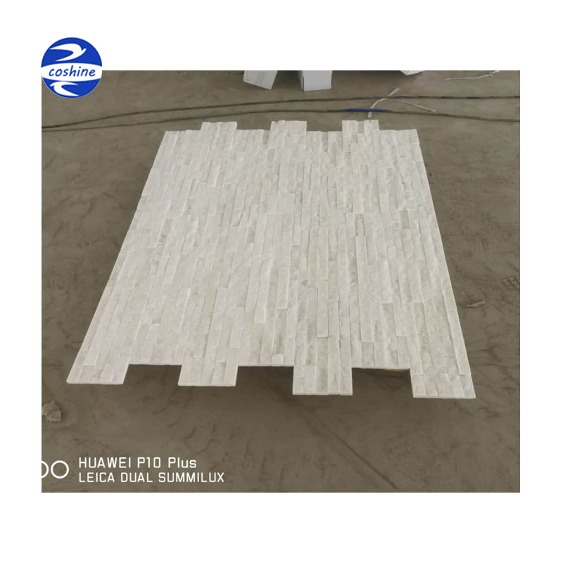 Wall cladding slate pencil natural stone white natural quartz stone