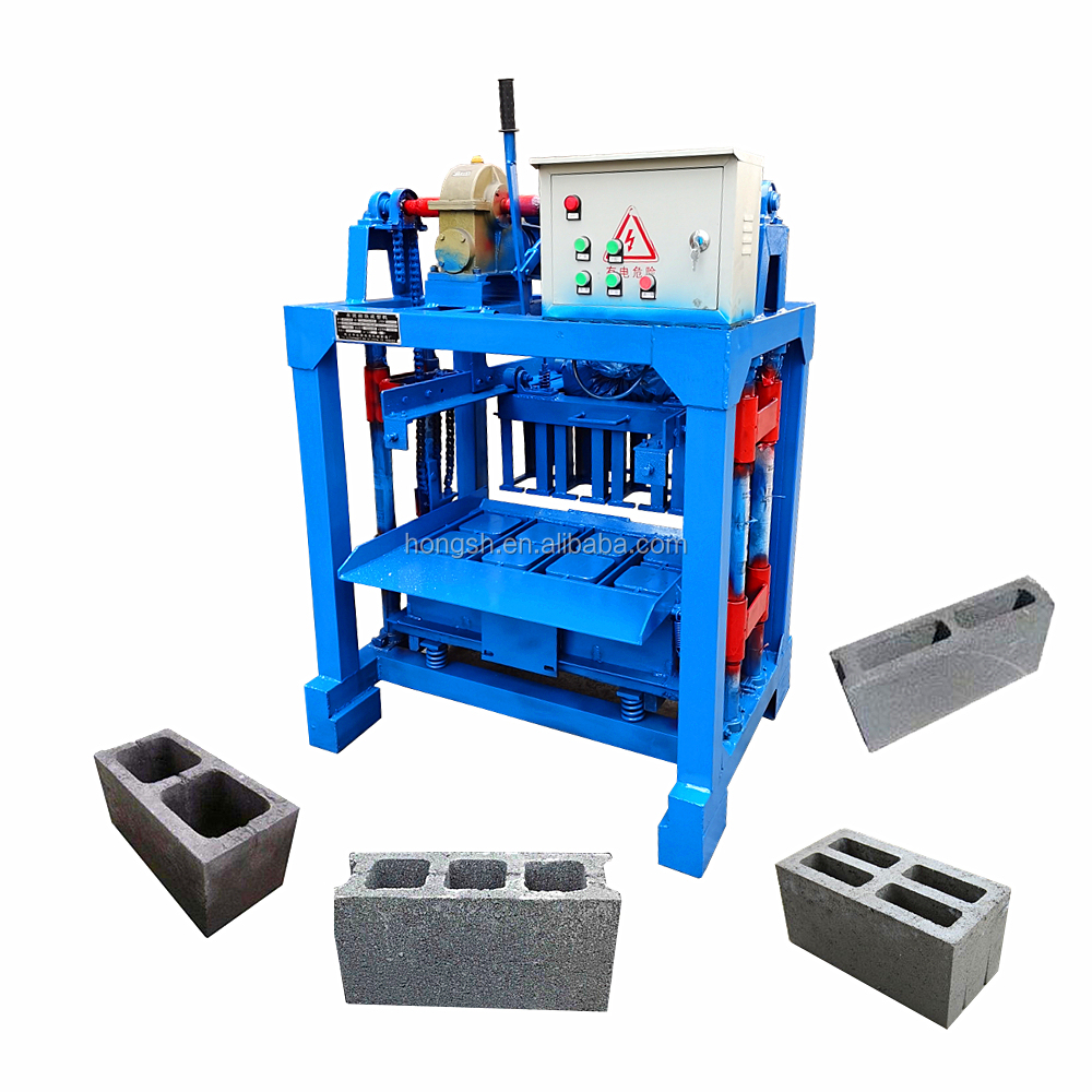 非洲固定式移动砖机小型水泥砌块机手动空心制砖机