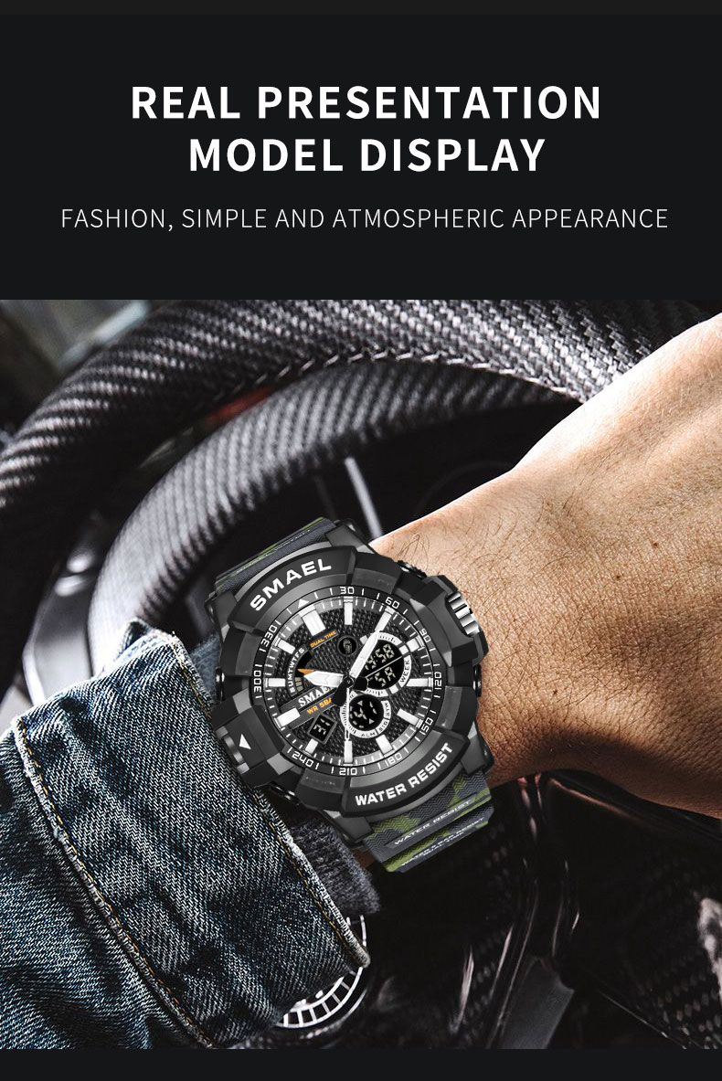 SMAEL 1809MC Factory direct japanese diamond multi-function fashion electronic watch waterproof Men Digital Watch