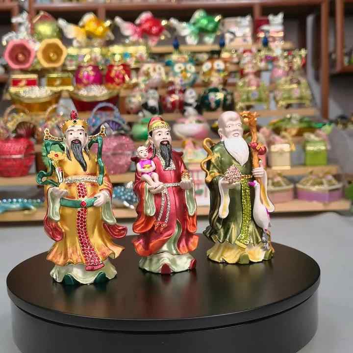 Fuk Luk Sau Three Star Gods Figurines - Chinese Blessing Ornaments