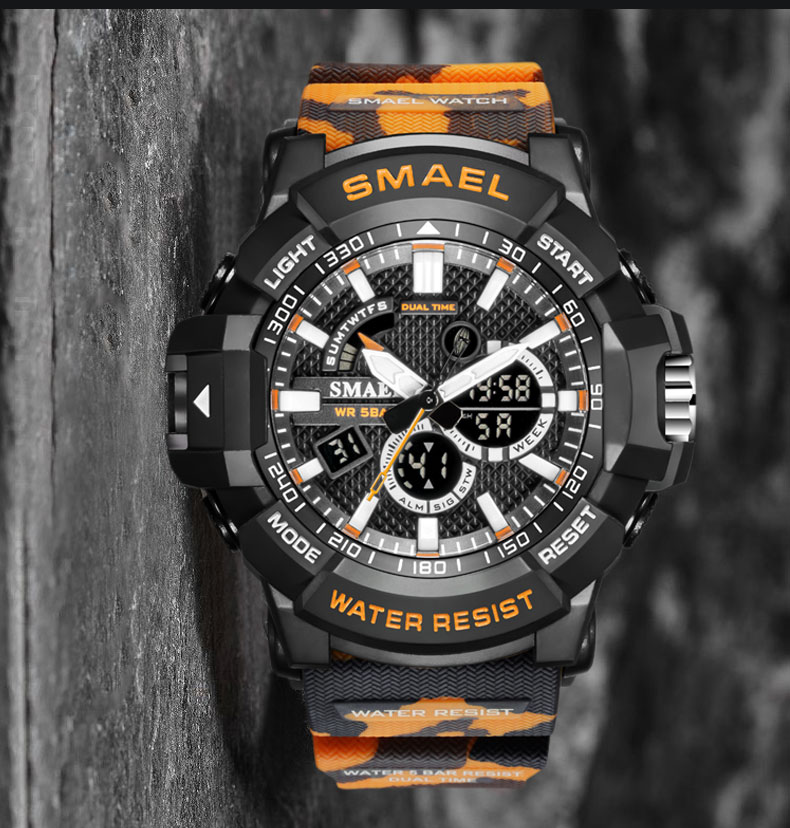 SMAEL 1809MC Factory direct japanese diamond multi-function fashion electronic watch waterproof Men Digital Watch