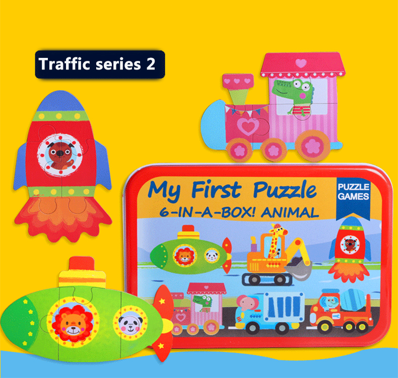 Wholesale Montessori Colorful Wooden Animal Jigsaw Puzzles Set Toys Hot Sale Toddler Early Learning Boys Girls Toys