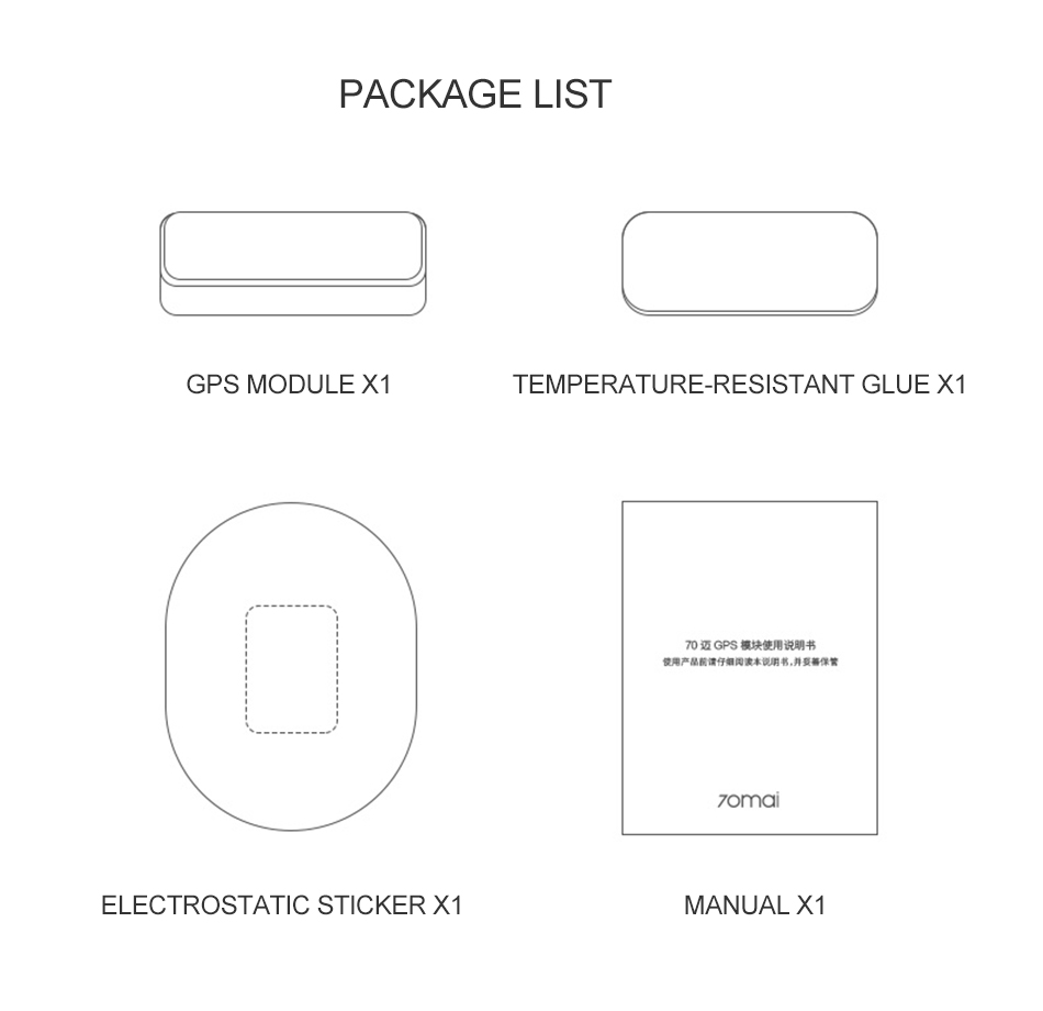 Global Xiaomi Youpin 70 Mai D03 GPS Module for 70 mai Dash Cam GPS ADAS function Video Recording