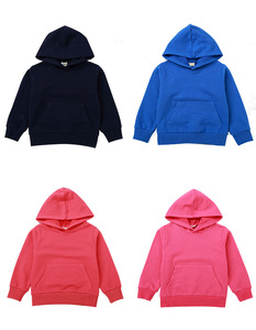 Wholesale Autumn Winter Children Sweatshirts Kids Boys Girls Solid Pocket Hooded Pullover Outwear Tops Clothes Blank Hoodie