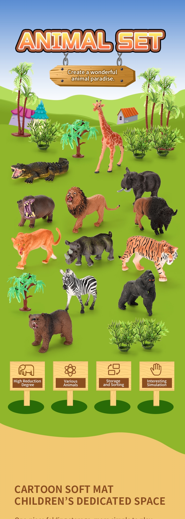 Realistic miniature Animal suit Model Toy