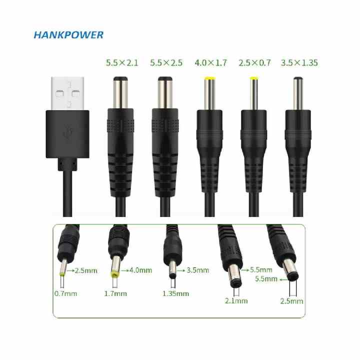 High Quality 3A USB to DC Power Cable USB Male to Right