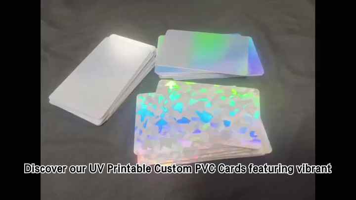 Make UV Printable CR80 Custom Blank Pvc Card Holographic Hologram  Waterproof Stock Samples
